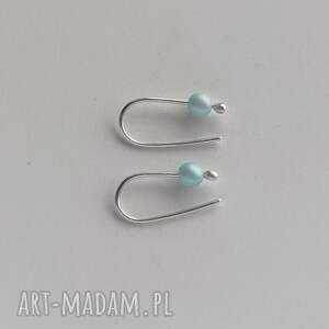 okrąg kolczyki, zmatowione, koraliki srebro