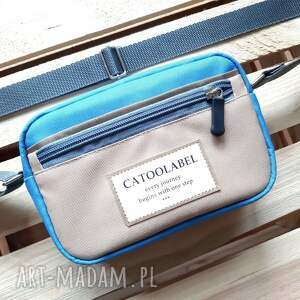 handmade mini błękitna torebka saszetka