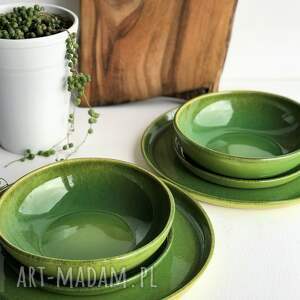 ręcznie robione ceramika zestaw ceramiczny dla dwojga - talerz miseczka talerzyk