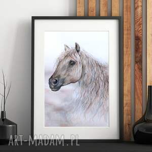 koń - akwarela, konie, konik, prezent na święta