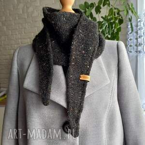 szaliczek sofia ręcznie robiony na drutach szalik z wełny, pomysły