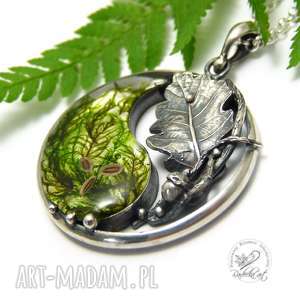 radecka art yin yang - dębowy liść, zen, natura srebro