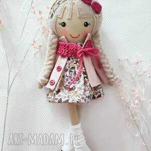 handmade lalki malowana lala kornelia z szalikiem