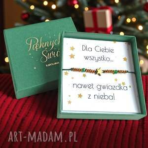 świąteczna bransoletka - pomysł na prezent świąteczne pudełko zielona4