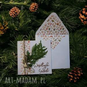 handmade pomysł na prezent kartka świąteczna z pasującą kopertą