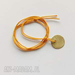 okrąg wisiorek, zmatowione, mosiądz, sznurek