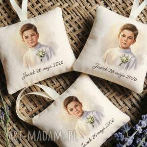 komunia chłopca - 10 podziękowań dla gości personalizacja lawenda ślub