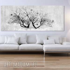 obraz drukowany na płotnie kwitnącym drzewem, drzewo z kwiatami magnolii format