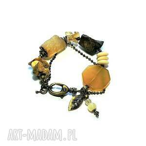 bransoleta unikat z mixu minerałów boho nutą vintage prezent lux ręcznie
