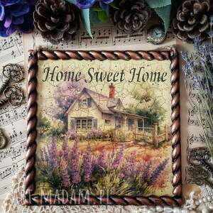 dekoracyjny obrazek decoupage w stylu prowansalskim lawenda, shabby chic