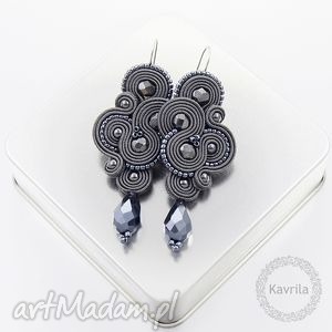 kolczyki soutache enspiro dark grey - Kavrila biżuteria