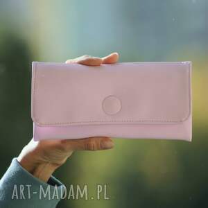 handmade portfel z ekoskóry - pink love