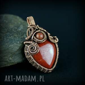 handmade wisiorki jaspis mokait wisiorek wire wrapping