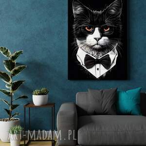 handmade dekoracje portret kota hipsterskiego - oliver - wydruk na płótnie 50x70 cm