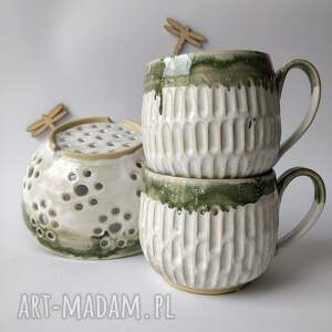 handmade ceramika durszlak i kubki