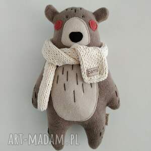 miś z szalikiem włóczki - leśna przytulanka, bear, prezent, pluszak