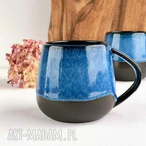 handmade ceramika kubek beczułka ręcznie robiony niebieski 320 ml