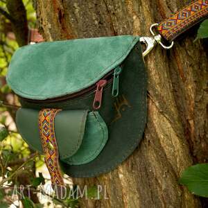 skórzana nerka odcienie zieleni aztecka - Torebki