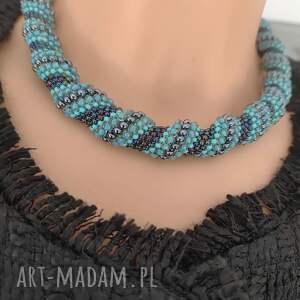 Turkusowy Sznur Koralikowy, naszyjnik krótki choker