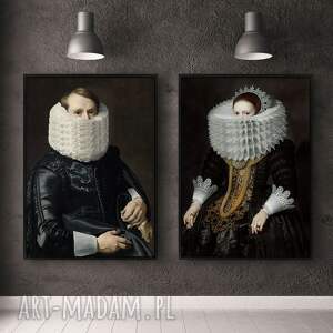 zestaw 2 plakatów sztuka koronki 61x91 cm plakat do salonu