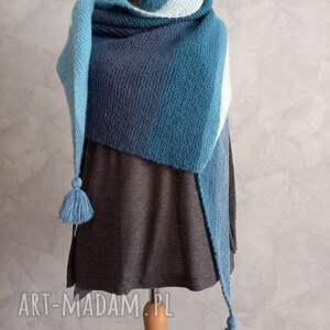 tricotterka chusta strzałka ręcznie robiona na drutach pomysły