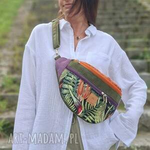 Kolorowa nerka XL z żakardu i weluru Madera, damska, XL