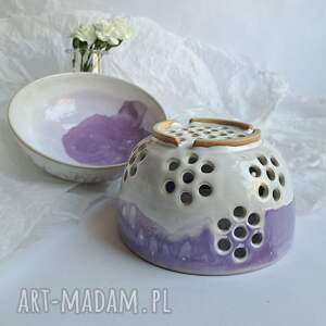 durszlak i miska ceramiczne/4 na owoce prezent handmade