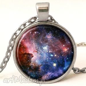 carina nebula - medalion z łańcuszkiem, kosmos galaxy, naszyjnik