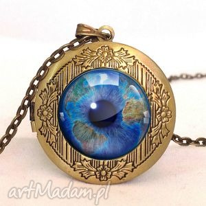 naszyjniki źrenica - sekretnik z łańcuszkiem, medalion, ziemia, oko
