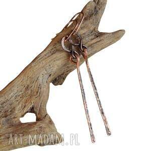 aleksandrab kolczyki z kutej oksydowanej miedzi długie /69/ biżuteria