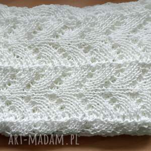 Biały szal z jedwabiem i kaszmirem, kaszmir, jedwab