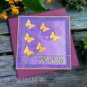 dla ciebie motylki fiolet kartka uniwersalna