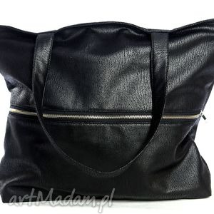 handmade torebki czarna elegancka torba z nubuku tapicerskiego na ramię