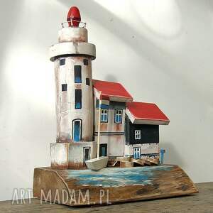 latarnia morska w marken - dekoracja z drewna, drewniane dodatki do domu, styl