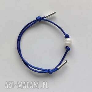 okrąg bransoletka, perła, sznurek, srebro