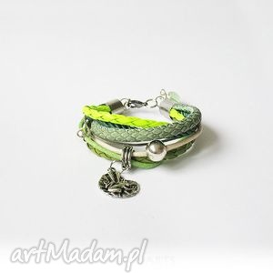 bransoletka - żabka rzemienie i sznurki, natura, prezent, sznurkowa