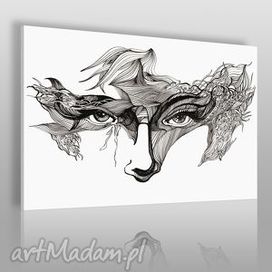 obraz na płótnie - oczy maska - 120x80 cm - VAKU DSGN obrazy