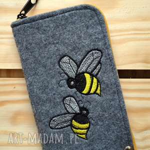 filcowe etui na telefon - pszczółki, smartfon, pokrowiec, futerał