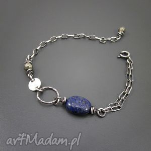 handmade delikatna z owalem lapis lazuli