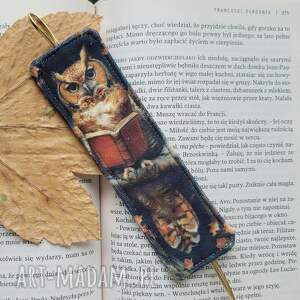 zakładka do książki zaczytana sowa kot