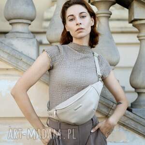 nerka xl skora naturalna beż, torebka kobiety, crossbody, saszetka, damska