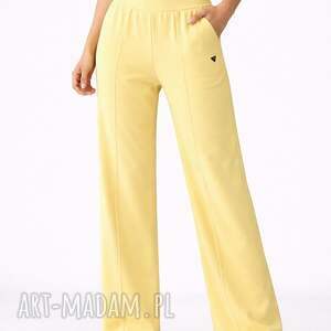 spodnie damskie - mila żółte, bluzka wiazana