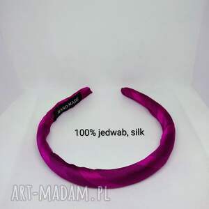 wąska, jedwabna opaska puffy, jedwabny dodatek, dodatek do stylizacji