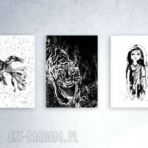 3 czarno-białe, zestaw 3 plakatów, plakaty w skandynawskim stylu, ładne plakaty, obrazki