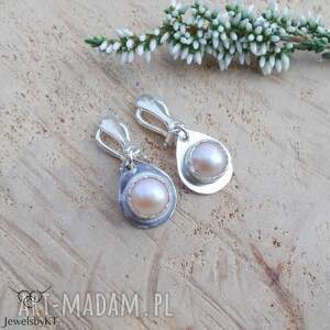 handmade klipsy perły klasycznie - klipsy