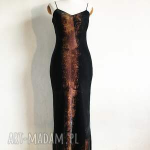 Długa sukienka Bastet, suknia wieczorowa, slowfashion, rękodzieło