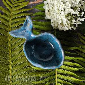 handmade dekoracje wieloryb mały pojemnik ceramiczny