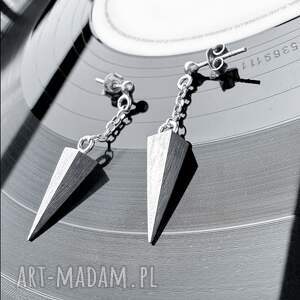 rockowe Spike light, wiszące, srebrne kolczyki