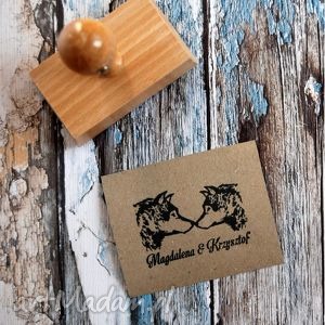 stemple stempel exlibris 60x40 zakochane wilczki