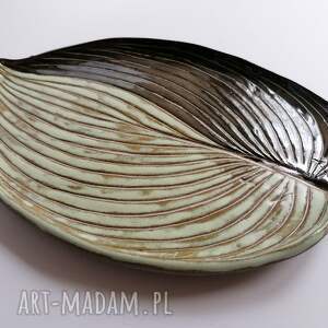 handmade ceramika talerz "funkia wieczorowo"
